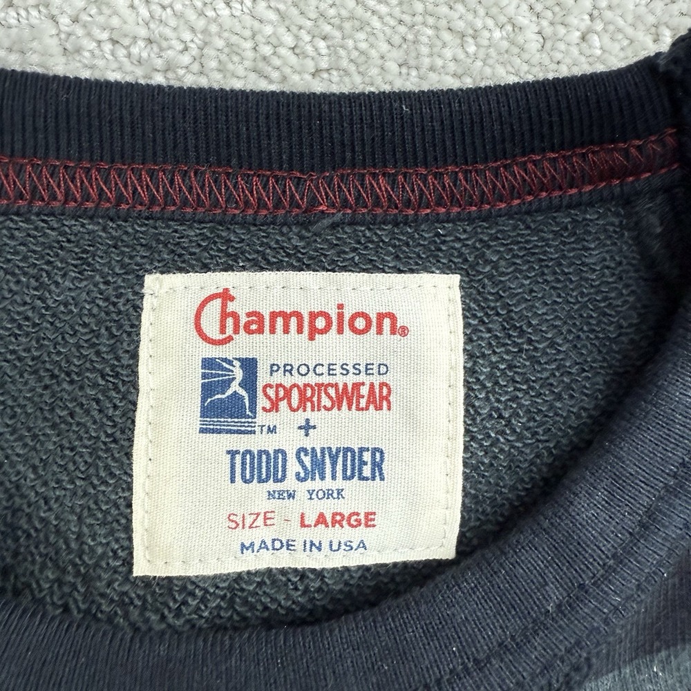 Champion x Todd Snyder Camo Pocket Crew Sweatshirt Mens L $148 - Picture 5 of 10